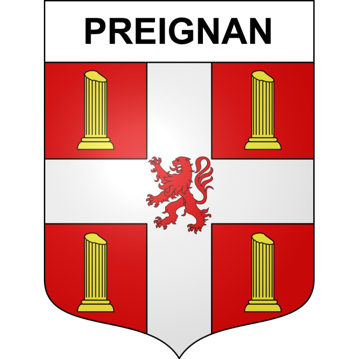 Pegatinas escudo de armas de Preignan adhesivo de la etiqueta engomada