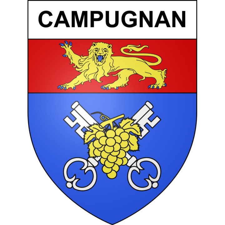 Pegatinas escudo de armas de Campugnan adhesivo de la etiqueta engomada