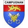 Pegatinas escudo de armas de Campugnan adhesivo de la etiqueta engomada