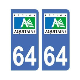 64 Pyrénées Atlantiques autocollant plaque
