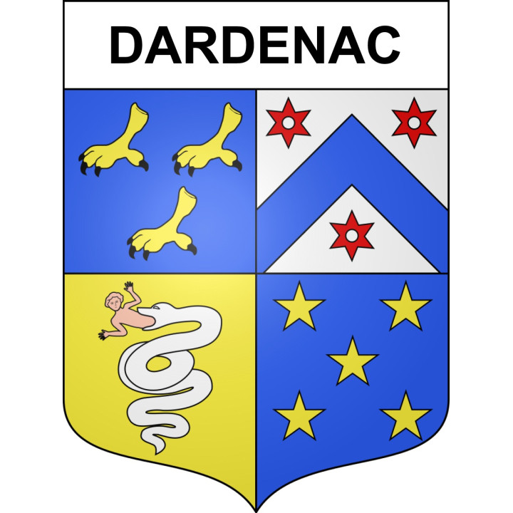 Pegatinas escudo de armas de Dardenac adhesivo de la etiqueta engomada