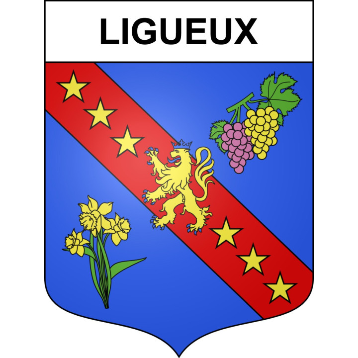 Pegatinas escudo de armas de Ligueux adhesivo de la etiqueta engomada
