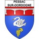 Pegatinas escudo de armas de Pessac-sur-Dordogne adhesivo de la etiqueta engomada