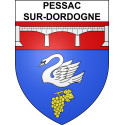 Pegatinas escudo de armas de Pessac-sur-Dordogne adhesivo de la etiqueta engomada