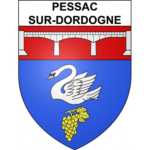 Pegatinas escudo de armas de Pessac-sur-Dordogne adhesivo de la etiqueta engomada