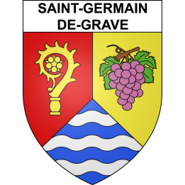 Pegatinas escudo de armas de Saint-Germain-de-Grave adhesivo de la etiqueta engomada