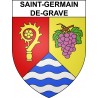 Pegatinas escudo de armas de Saint-Germain-de-Grave adhesivo de la etiqueta engomada