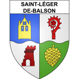 Pegatinas escudo de armas de Saint-Léger-de-Balson adhesivo de la etiqueta engomada