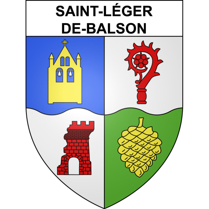 Saint-Léger-de-Balson 33 ville sticker blason écusson autocollant adhésif