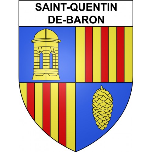 Saint-Quentin-de-Baron 33 ville sticker blason écusson autocollant adhésif