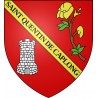 Pegatinas escudo de armas de Saint-Quentin-de-Caplong adhesivo de la etiqueta engomada