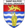Pegatinas escudo de armas de Saint-Sulpice-de-Guilleragues adhesivo de la etiqueta engomada