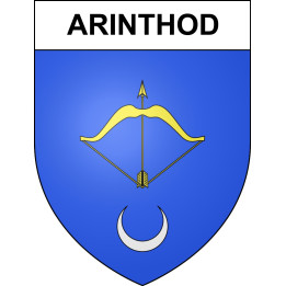 Pegatinas escudo de armas de Arinthod adhesivo de la etiqueta engomada