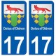 17 Dolus-Doléron ville autocollant plaque