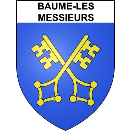 Baume-les-Messieurs Sticker wappen, gelsenkirchen, augsburg, klebender aufkleber