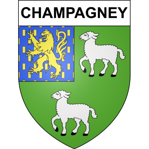 Champagney Sticker wappen, gelsenkirchen, augsburg, klebender aufkleber