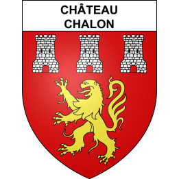 Pegatinas escudo de armas de Château-Chalon adhesivo de la etiqueta engomada