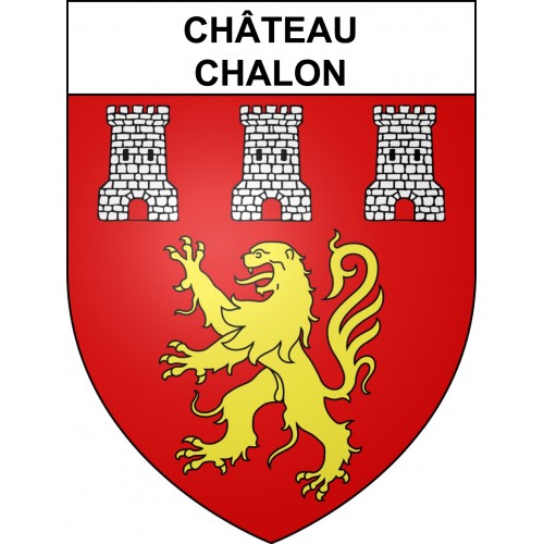 Pegatinas escudo de armas de Château-Chalon adhesivo de la etiqueta engomada