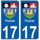 17 Fouras blason ville autocollant plaque