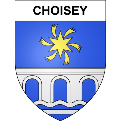Pegatinas escudo de armas de Choisey adhesivo de la etiqueta engomada