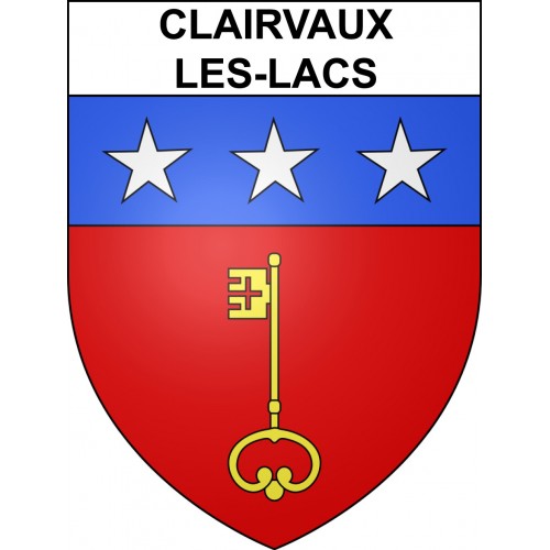 Clairvaux-les-Lacs 39 ville sticker blason écusson autocollant adhésif