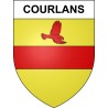 Pegatinas escudo de armas de Courlans adhesivo de la etiqueta engomada