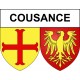 Pegatinas escudo de armas de Cousance adhesivo de la etiqueta engomada
