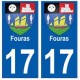 17 Fouras blason ville autocollant plaque