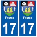 17 Fouras blason ville autocollant plaque