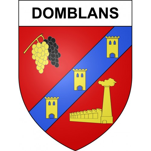 Pegatinas escudo de armas de Domblans adhesivo de la etiqueta engomada