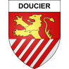 Pegatinas escudo de armas de Doucier adhesivo de la etiqueta engomada