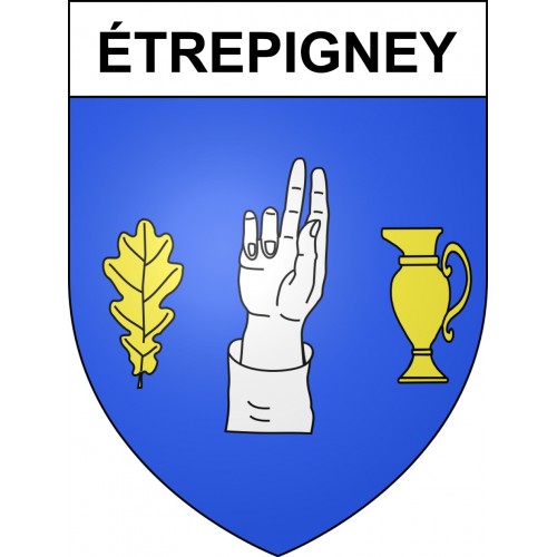 Pegatinas escudo de armas de Étrepigney adhesivo de la etiqueta engomada
