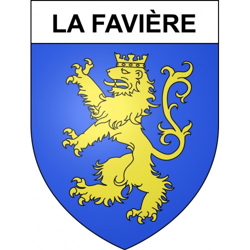 Pegatinas escudo de armas de La Favière adhesivo de la etiqueta engomada