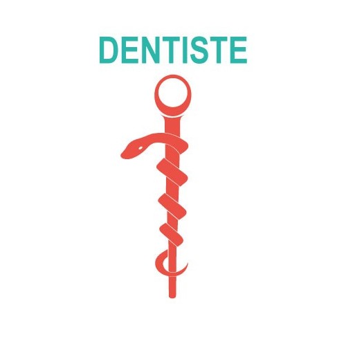 Caducée dentiste logo 531 sticker autocollant