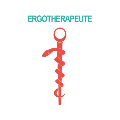Caducée ergothérapeute logo 531 sticker autocollant