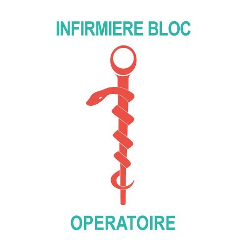 Caducée infirmière bloc opératoire logo 531 sticker autocollant