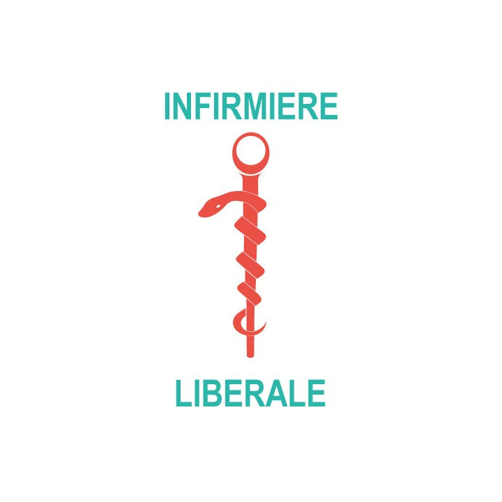 Caduceo de Cuidado de la salud del Ayudante de la etiqueta engomada de la etiqueta engomada