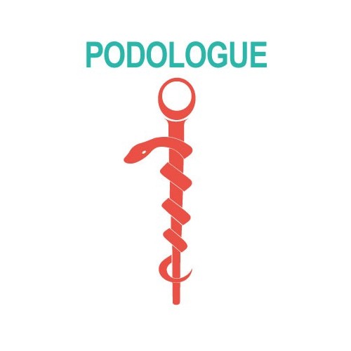 Caducée podologue logo 531 sticker autocollant