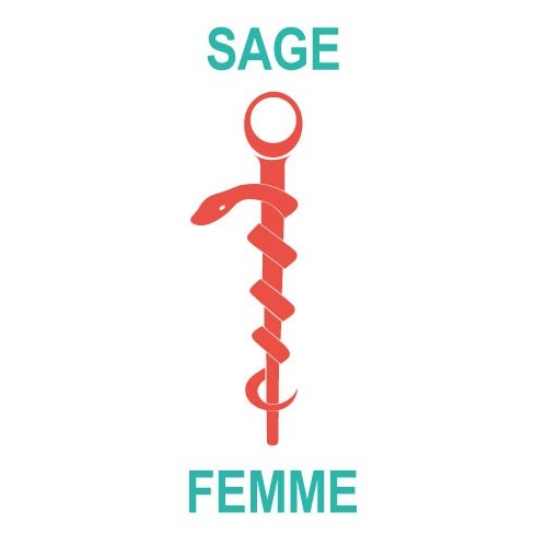 Caducée sage femme logo 531 sticker autocollant