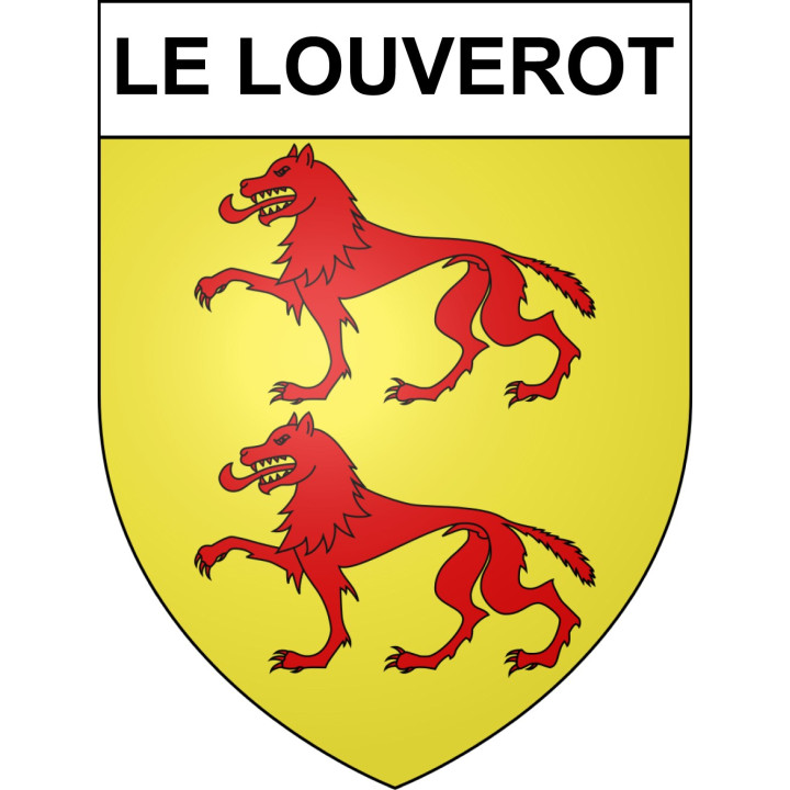 Pegatinas escudo de armas de Le Louverot adhesivo de la etiqueta engomada