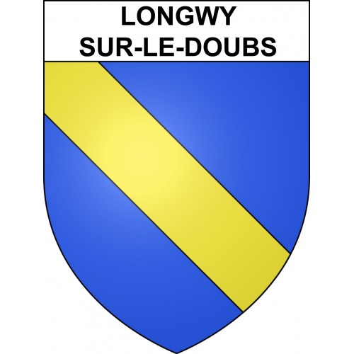 Pegatinas escudo de armas de Longwy-sur-le-Doubs adhesivo de la etiqueta engomada