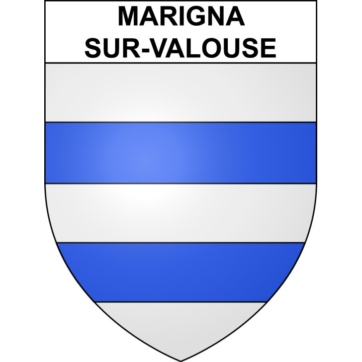 Pegatinas escudo de armas de Marigna-sur-Valouse adhesivo de la etiqueta engomada