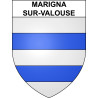 Pegatinas escudo de armas de Marigna-sur-Valouse adhesivo de la etiqueta engomada