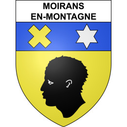 Pegatinas escudo de armas de Moirans-en-Montagne adhesivo de la etiqueta engomada