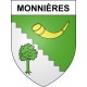 Pegatinas escudo de armas de Monnières adhesivo de la etiqueta engomada