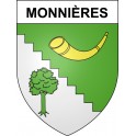 Monnières 39 ville sticker blason écusson autocollant adhésif