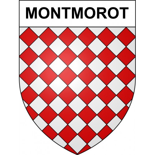 Pegatinas escudo de armas de Montmorot adhesivo de la etiqueta engomada