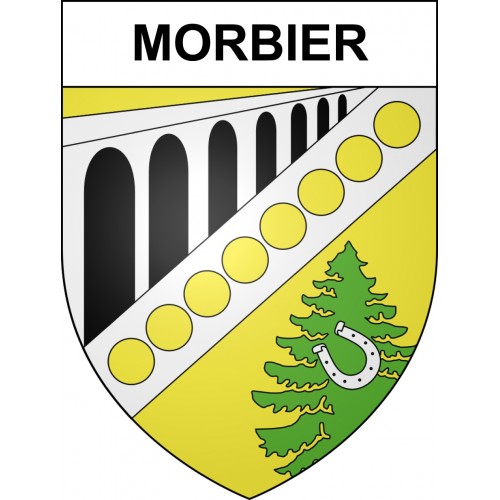 Pegatinas escudo de armas de Morbier adhesivo de la etiqueta engomada