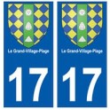 17 Le Grand-Village-Plage blason ville autocollant plaque