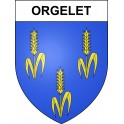 Pegatinas escudo de armas de Orgelet adhesivo de la etiqueta engomada